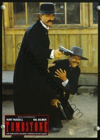 4e646 TOMBSTONE German movie lobby card '93 Kurt Russell as Wyatt Earp, Bill Paxton as Morgan Earp!