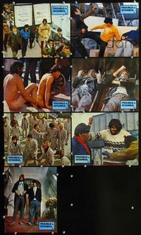 4e537 TROUBLE IN ISTANBUL 7 German movie lobby cards '75 Don Backy, George Eastman, wacky images!