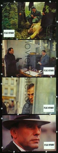 4e559 COP STORY 4 German 8x11.75 movie stills '75 Flic Story, Alain Delon, Jean-Louis Trintignant!