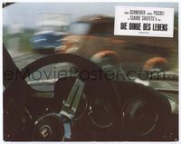 4e645 THINGS OF LIFE German 9x12 movie still '70 Claud Sautet, wild image of car about to crash!