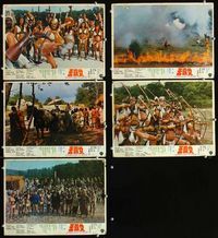 4e253 SUPERSTOOGES VS. THE WONDERWOMEN 5 Hong Kong lobby cards '74 wacky, cool images of amazons!