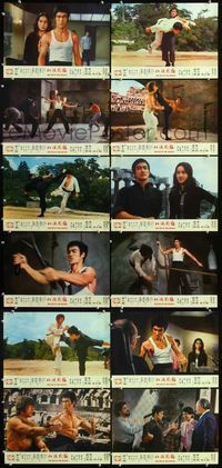 4e246 RETURN OF THE DRAGON 12 Hong Kong lobby cards '72 cool images of Bruce Lee, Chuck Norris!