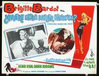 4e944 COME DANCE WITH ME Mexican lobby card '60 great image and border art of sexy Brigitte Bardot!