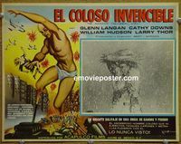 4e932 AMAZING COLOSSAL MAN Mexican LC '57 Bert I. Gordon, great action image & border art of giant!
