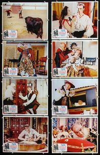4e906 DELUSIONS OF GRANDEUR 8 Mexican movie lobby cards '71 wacky images of Louis de Funes!