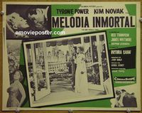 4e948 EDDY DUCHIN STORY Mexican lobby card '56 cool romantic images of Tyrone Power & Kim Novak!