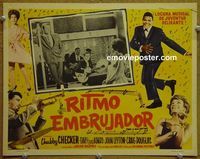 4e973 RING-A-DING RHYTHM Mexican lobby card '62 cool image of dancing Chubby Checker, rock 'n' roll!