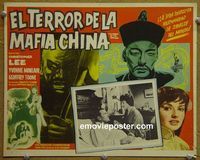 4e983 TERROR OF THE TONGS Mexican movie lobby card '61 artwork of Asian villain Christopher Lee!