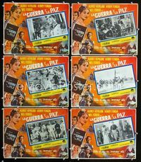 4e924 WAR & PEACE 6 Mexican movie lobby cards '60 Audrey Hepburn, Henry Fonda!