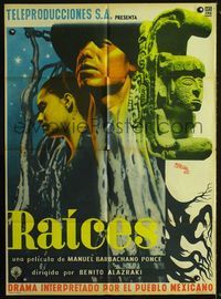 4e179 RAICES Mexican movie poster '54 Latin American classic, cool artwork by Josep Renau!