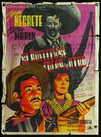4e182 SI ADELITA SE FUERA CON OTRO Mexican poster '48 art of Jorge Negrete & Gloria Marin w/guns!