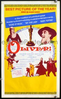 4d407 OLIVER New Zealand daybill poster '69 Charles Dickens, Mark Lester, Shani Wallis, Carol Reed!
