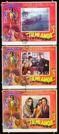 4e222 TU MI AMOR 3 South American movie lobby cards '98, cool psychedelic artwork!