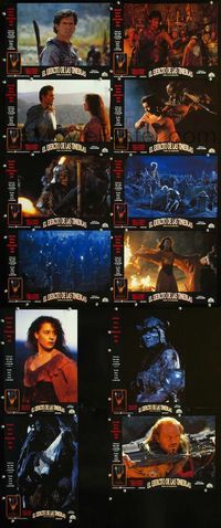 4e286 ARMY OF DARKNESS 12 Spanish lobby cards '93 Sam Raimi sci-fi, cool images of Bruce Campbell!