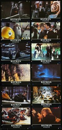 4e287 BATMAN RETURNS 12 Spanish lobby cards '92 Michael Keaton, Danny DeVito, Michelle Pfeiffer!