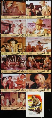 4e294 COMANCHEROS 12 Spanish movie lobby cards R70s great art & images of John Wayne, Lee Marvin!