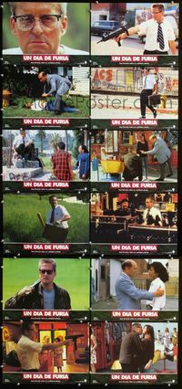 4e300 FALLING DOWN 12 Spanish movie lobby cards '93 cool images of Michael Douglas & Robert Duvall!