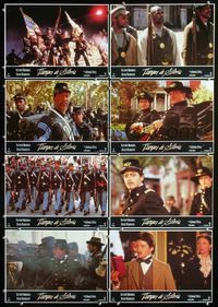4e352 GLORY 8 Spanish movie lobby cards '89 Morgan Freeman, Matthew Broderick & Denzel Washington!