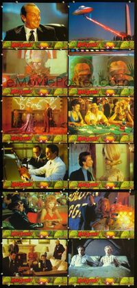 4e313 MARS ATTACKS! 12 Spanish lobby cards '96 Tim Burton, cool images of Jack Nicholson & aliens!