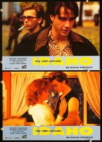 4e371 MY OWN PRIVATE IDAHO 2 Spanish lobby cards '91 cool image of Keanu Reeves & River Phoenix!