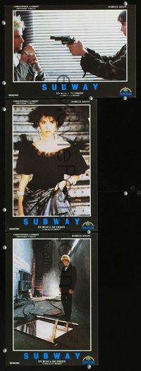 4e370 SUBWAY 3 Spanish movie lobby cards '85 Luc Besson, cool images of Christopher Lambert!