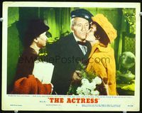 4f376 ACTRESS lobby card #7 '53 Jean Simmons kisses dad Spencer Tracy as mom Teresa Wright watches!