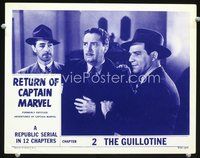 4f380 ADVENTURES OF CAPTAIN MARVEL chap 2 LC R53 two men in fedoras hold frightened man in overcoat!