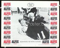 4f386 ALFIE LC #8 '66 aging Shelley Winters rolling on floor with young lothario Michael Caine!