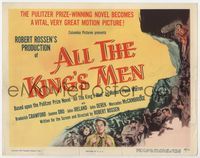 4f015 ALL THE KING'S MEN TC '50 Louisiana Governor Huey Long biography with Broderick Crawford!