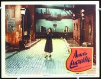 4f401 ANNA LUCASTA lobby card #4 '49 streetwalker Paulette Goddard in blind alley on waterfront!