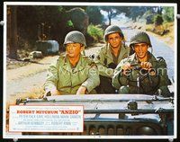 4f406 ANZIO lobby card #8 '68 soldiers Robert Mitchum & Peter Falk in jeep with Reni Santoni!