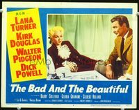 4f422 BAD & THE BEAUTIFUL LC #4 '53 Lana Turner in ruffled dress looks pensive with Barry Sullivan!