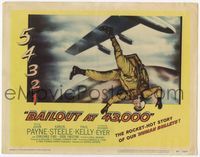 4f023 BAILOUT AT 43,000 title card '57 the rocket-hot story of our human bullets, cool image!