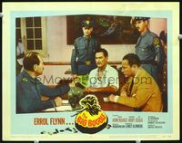 4f440 BIG BOODLE movie lobby card #7 '57 Havana Cuba policemen show Errol Flynn stolen money!