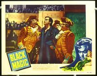 4f458 BLACK MAGIC movie lobby card '49 Orson Welles as Cagliostro is escorted by four soldiers!