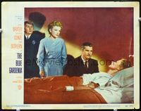4f471 BLUE GARDENIA lobby card #2 '53 Fritz Lang, George Reeves & Anne Baxter in prison hospital!