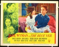 4f472 BLUE VEIL movie lobby card #8 '51 young Natalie Wood sits in pensive Jane Wyman's lap!