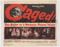 4f044 CAGED title card '50 Eleanor Parker is one of the women without men, except in their memories!