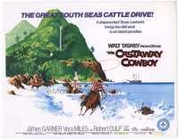 4f048 CASTAWAY COWBOY TC '74 Disney, art of James Garner with lasso in Hawaii on horse in water!