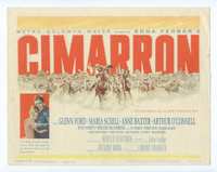 4f054 CIMARRON title card '60 directed by Anthony Mann, Glenn Ford, Maria Schell, cool artwork!