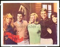 4f513 C'MON LET'S LIVE A LITTLE lobby card #2 '67 great posed portrait of five stars arm-in-arm!
