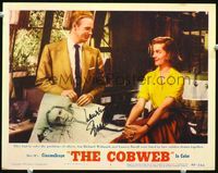 4f514 COBWEB signed LC #7 '55 by Lauren Bacall, who is smiling at Richard Widmark holding drawing!