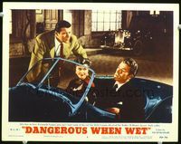 4f535 DANGEROUS WHEN WET LC #3 '53 Fernando Lamas in 2-seater convertible with Esther Williams!