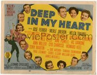 4f074 DEEP IN MY HEART title card '54 MGM's finest all-star musical, headshots of 13 top MGM stars!