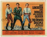 4f078 DEVIL'S DISCIPLE TC '59 Burt Lancaster, Kirk Douglas & Laurence Olivier all with two guns!
