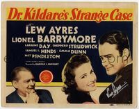 4f083 DR. KILDARE'S STRANGE CASE signed TC '40 by Lew Ayres, who's w/Lionel Barrymore & Laraine Day!