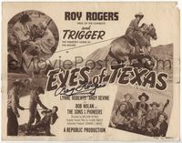 4f088 EYES OF TEXAS signed TC R52 by Roy Rogers, who is riding Trigger dragging bad guy behind!