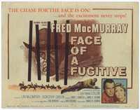 4f089 FACE OF A FUGITIVE title lobby card '59 great artwork of cowboy Fred MacMurray behind bars!
