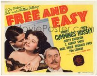 4f107 FREE & EASY title card '41 gay widow Ruth Hussey falls for gold digger Robert Cummings!
