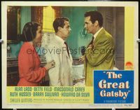 4f619 GREAT GATSBY movie lobby card '49 Barry Sullivan face to face with Alan Ladd & Betty Field!